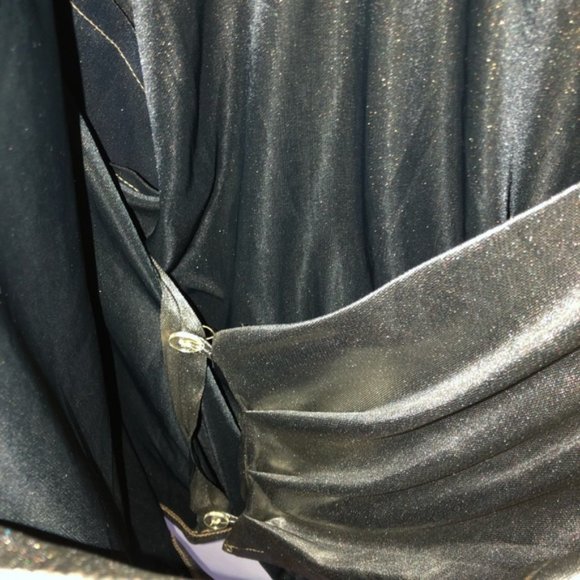 Paradox Chemise Montreal Metallic Silver Wrap Top Size Medium Vintage - Picture 7 of 10